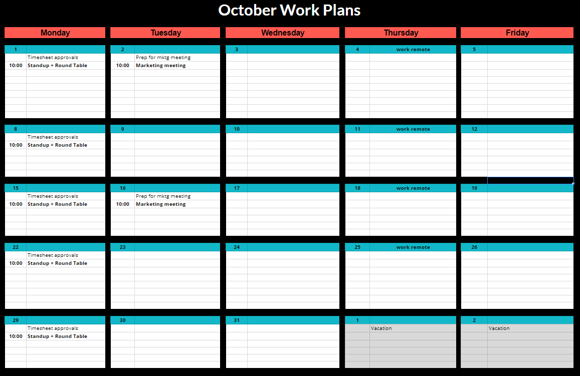 Winning back productivity from your weekly schedule