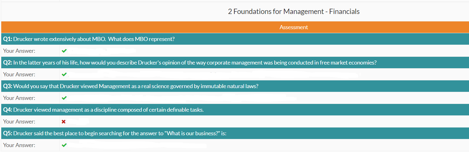 image of view answers page